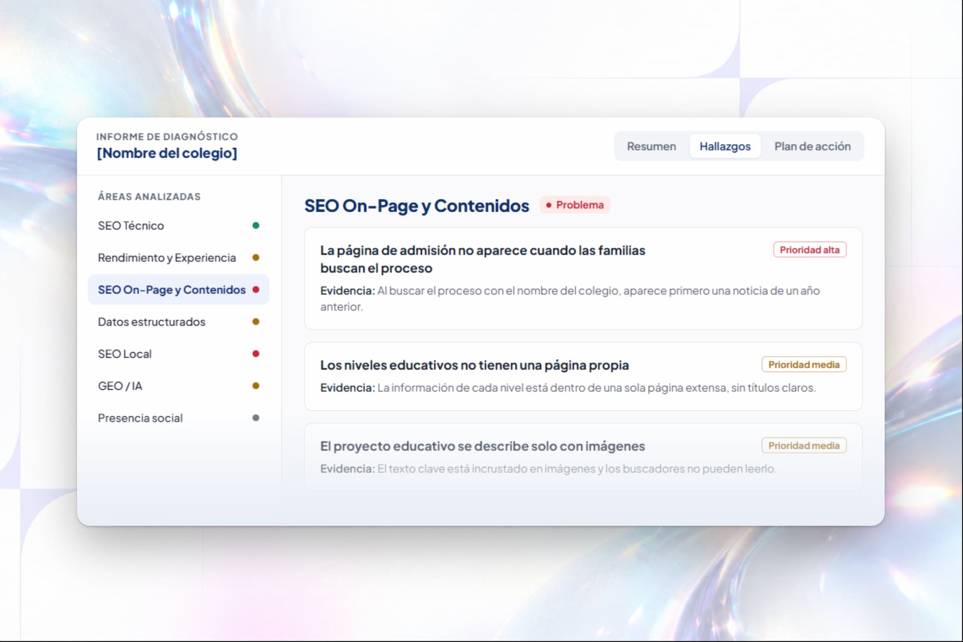 Asesoría SEO para colegios y sitios web institucionales