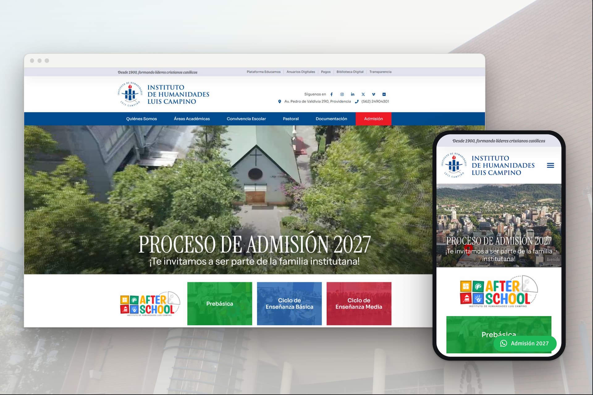 Diseño de sitio web institucional para colegio